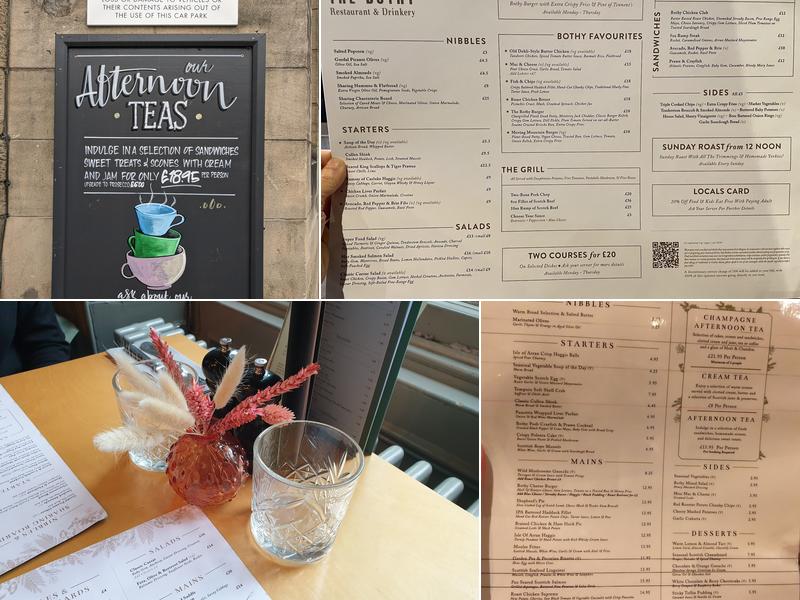 The Bothy Murrayfield Menu