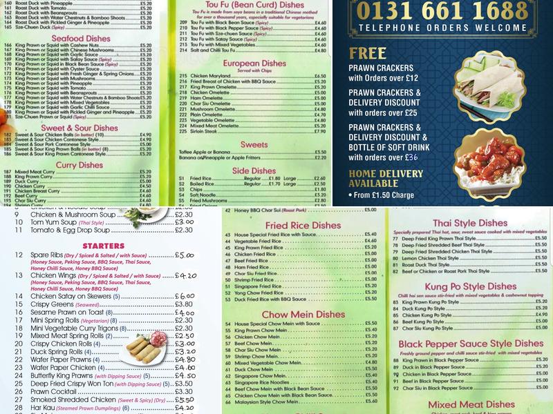 Mayflower Menu