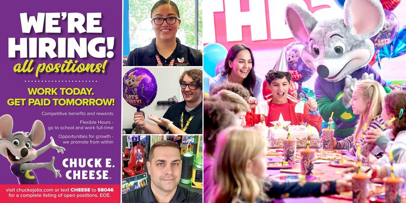 Chuck E. Cheese Menu