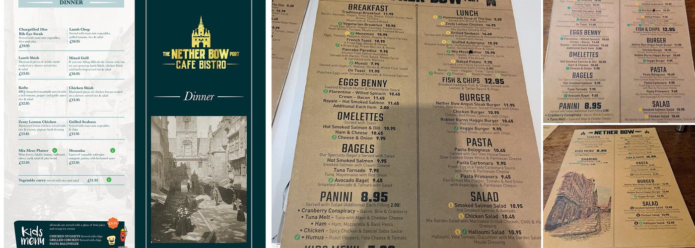 The Nether Bow Port Cafe & Bistro Menu