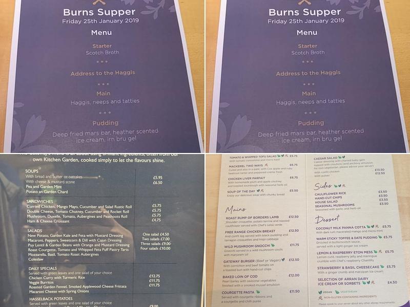 The Gateway Café Menu