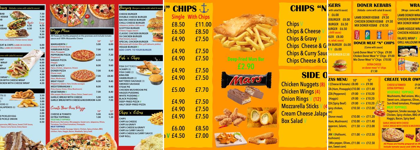 Salt & Vinegar Takeaway Menu