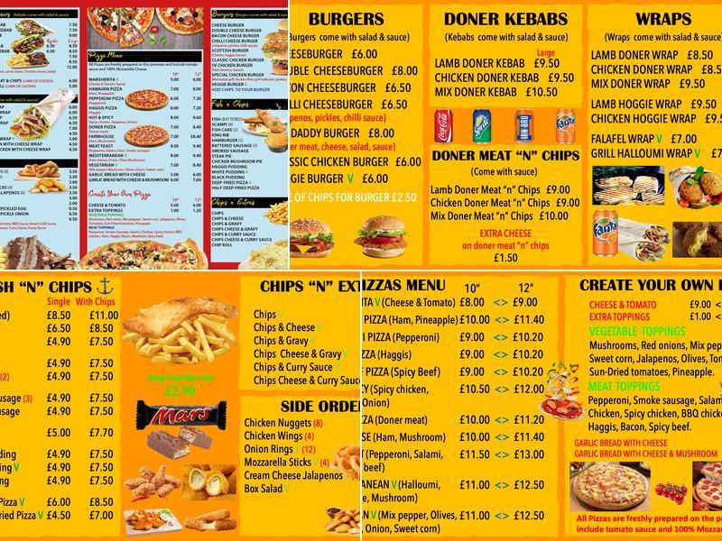 Salt & Vinegar Takeaway Menu