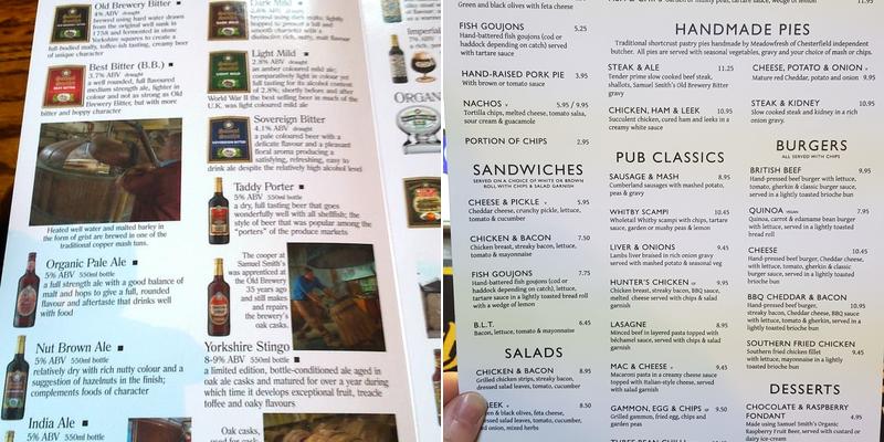 The Cramond Inn Menu