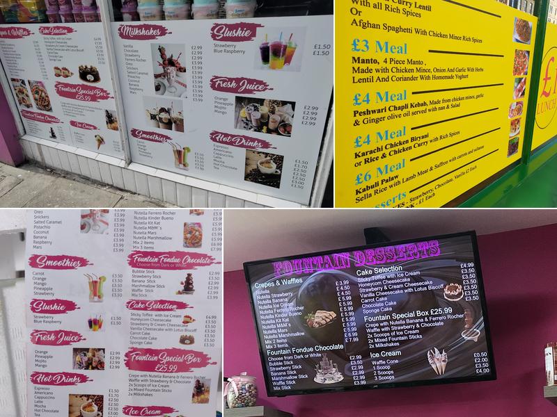 FOUNTAIN DESSERTS Menu