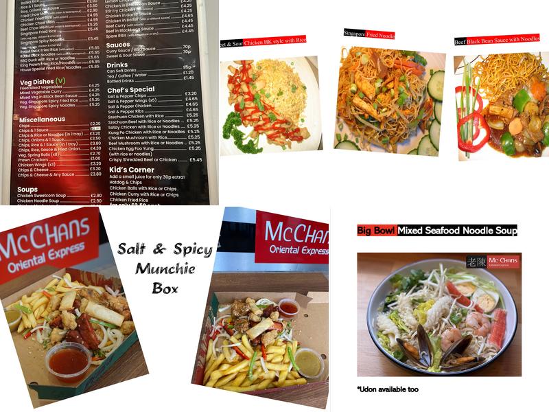McChans Oriental Express Menu