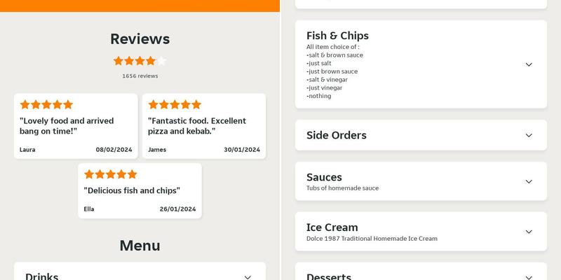 The Pentland Fry Menu