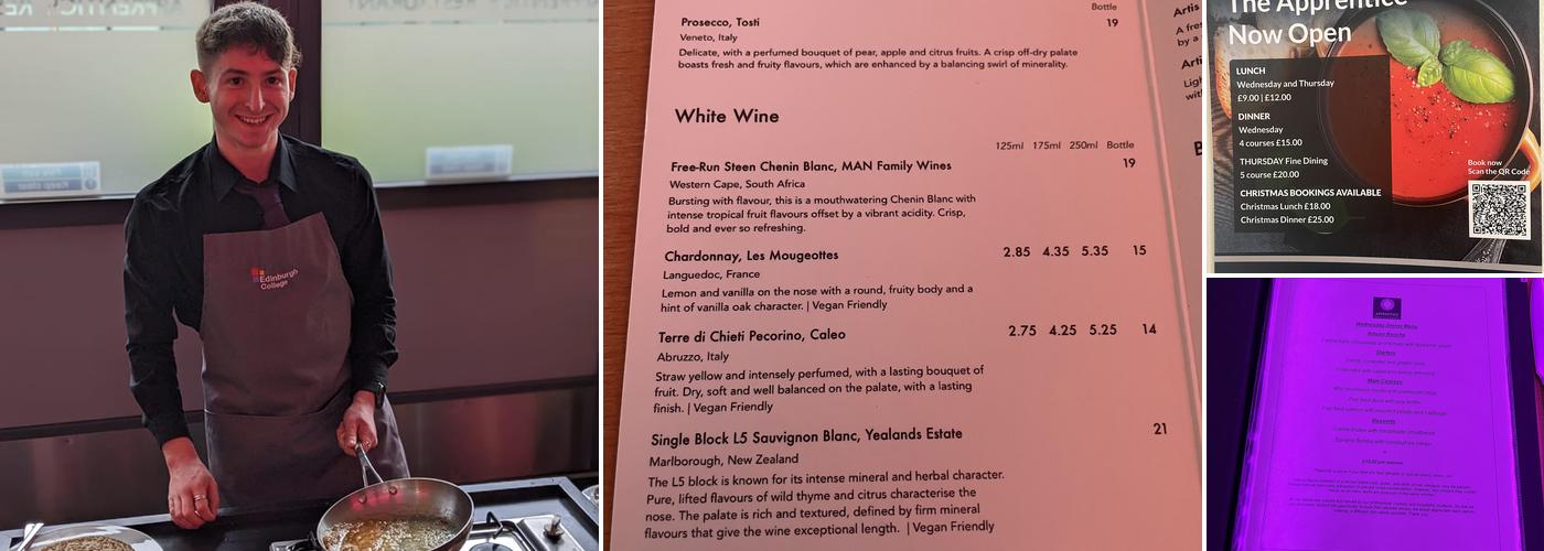 Apprentice Restaurant Menu