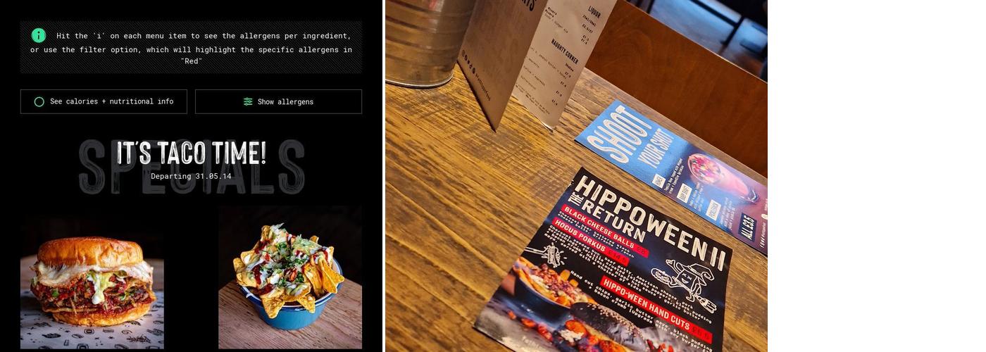 Fat Hippo [Concession] Edinburgh L7 Menu