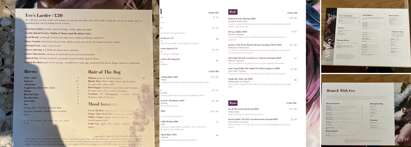 Eve Menu