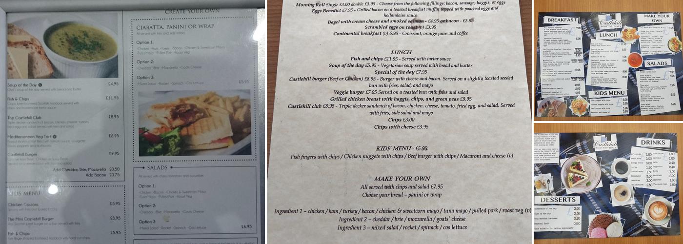 Castlehill Rooftop Diner Menu