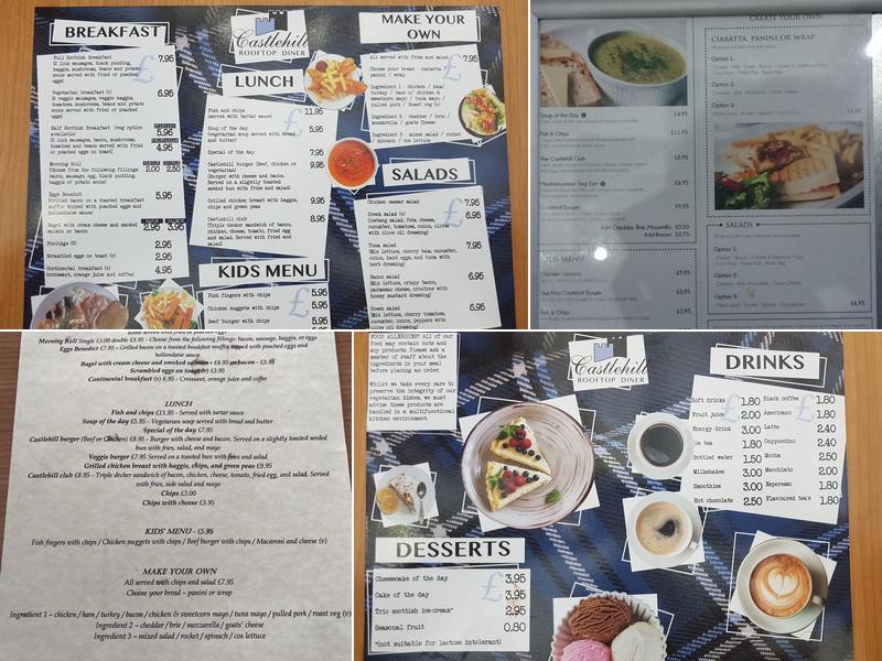 Castlehill Rooftop Diner Menu