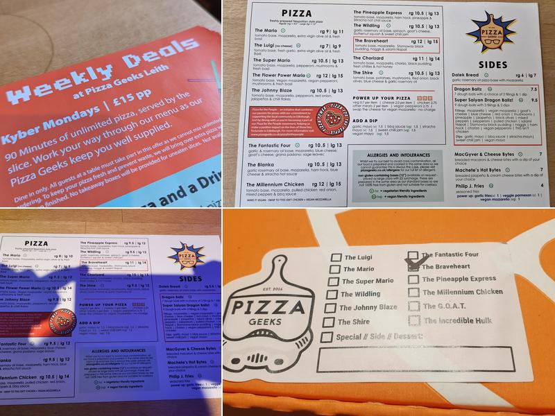 Pizza Geeks Menu