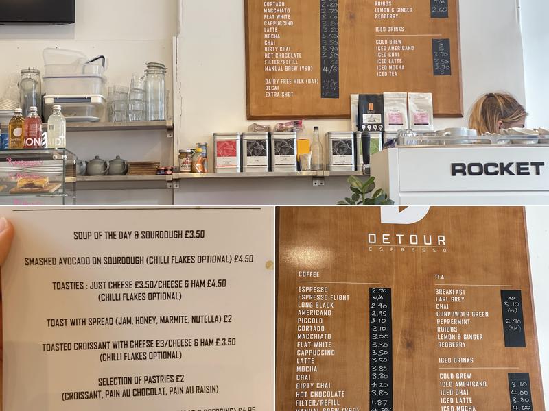 Detour Espresso Menu