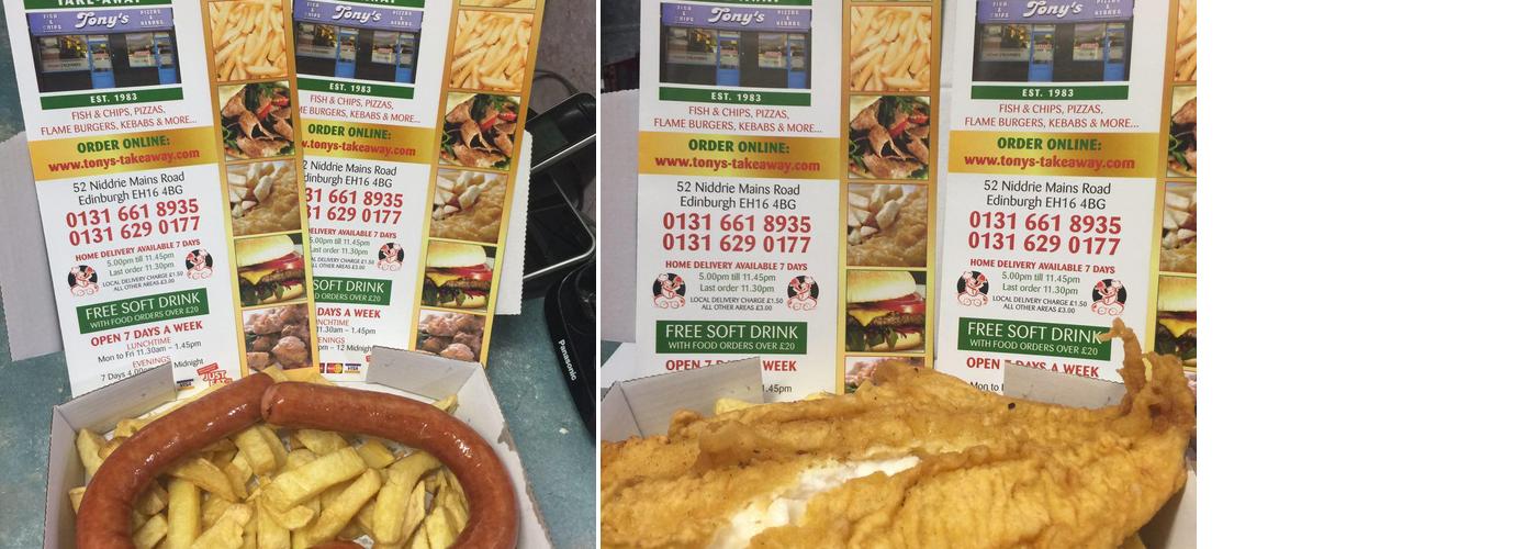 Tony's Fish Bar Edinburgh Menu