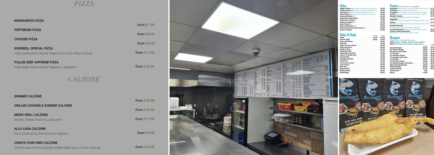 Rosewell Fryer Menu