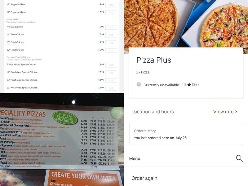 Pizza Plus Menu