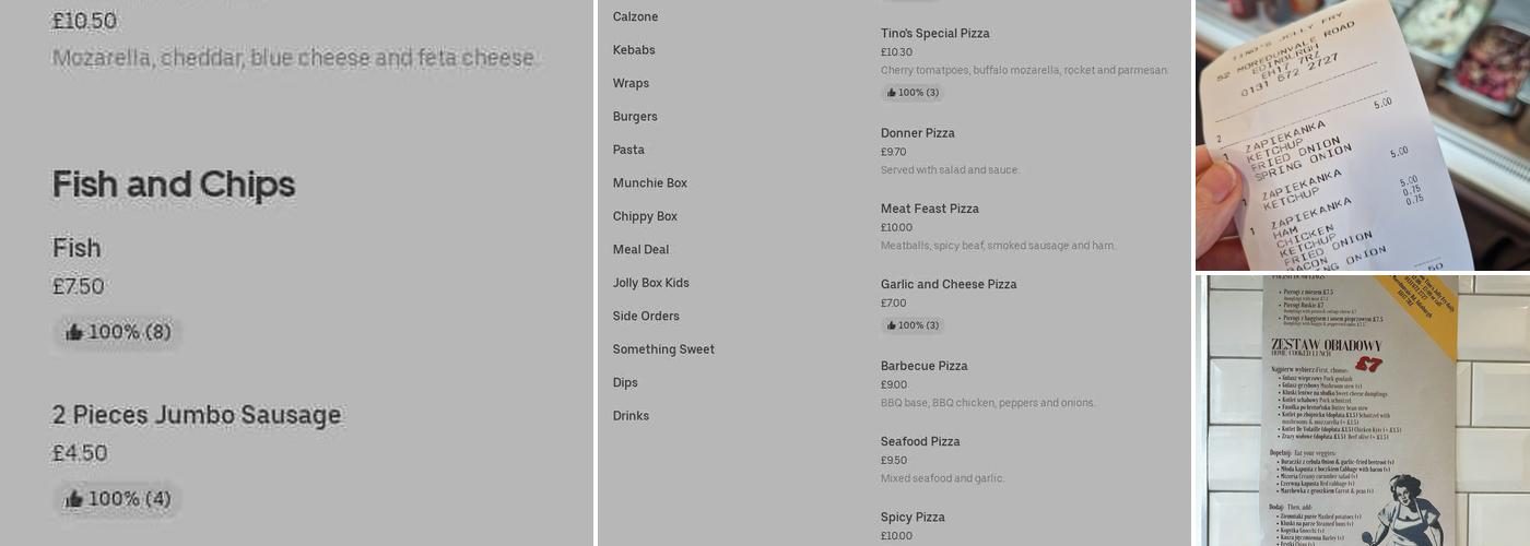 Tino's Jolly Fry Menu