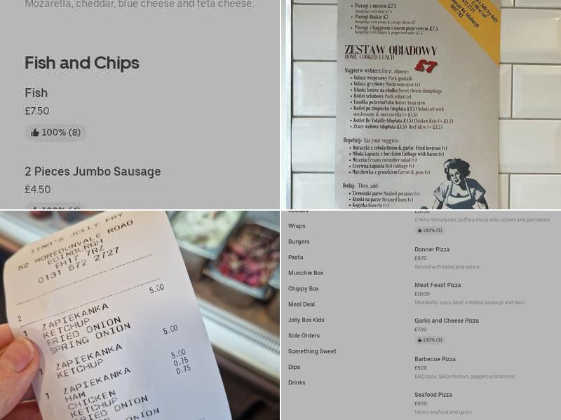 Tino's Jolly Fry Menu
