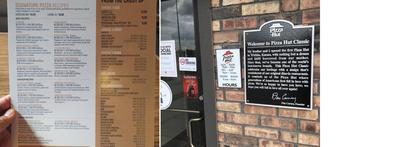 Pizza Hut Menu