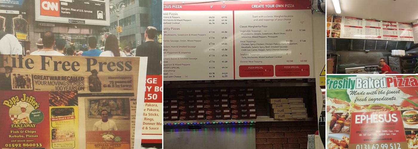 Papa Jaffer's Ephesus Menu