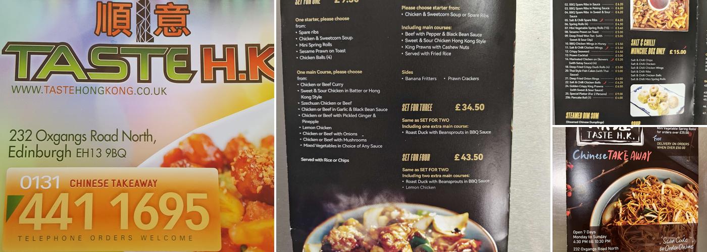 Taste Hong Kong Menu