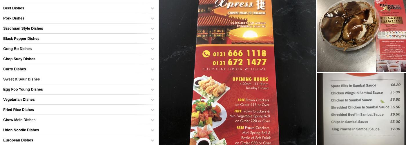 China Express Menu