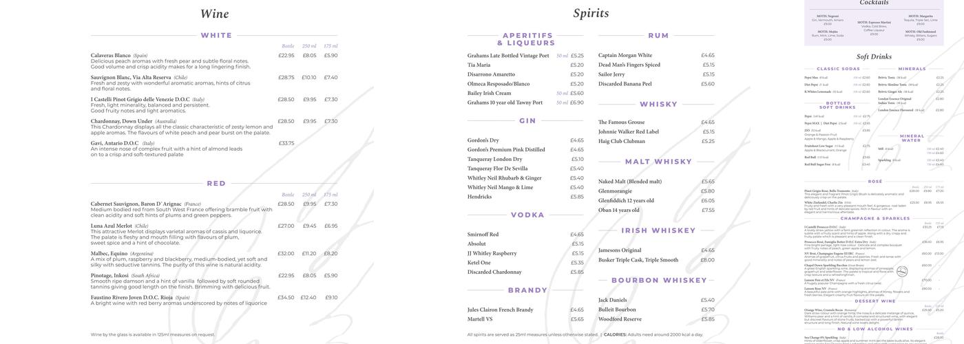 Scott's on Princes Street Menu