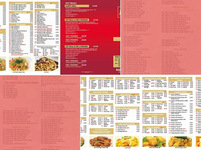 Mister Lee's Menu
