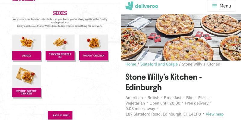 Stone Willy's Kitchen - Edinburgh Menu