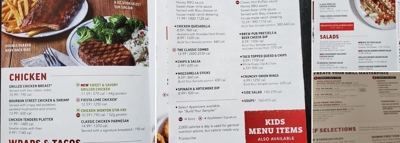 Applebee's Grill + Bar Menu
