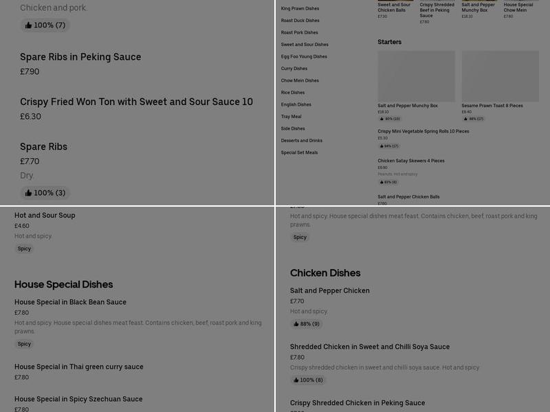 Yumsing Chinese Takeaway Menu