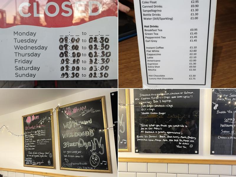 Eggham On Toast Menu