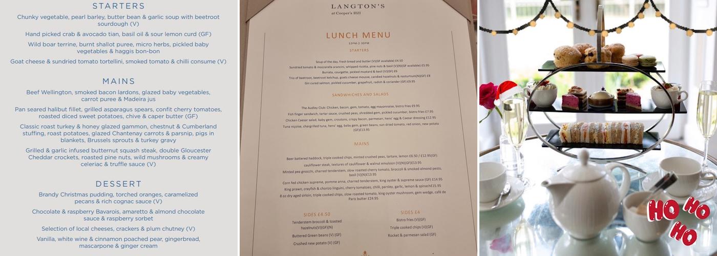 Langton's at Cooper's Hill Menu