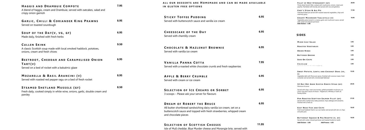 White Cockade Bistro Menu