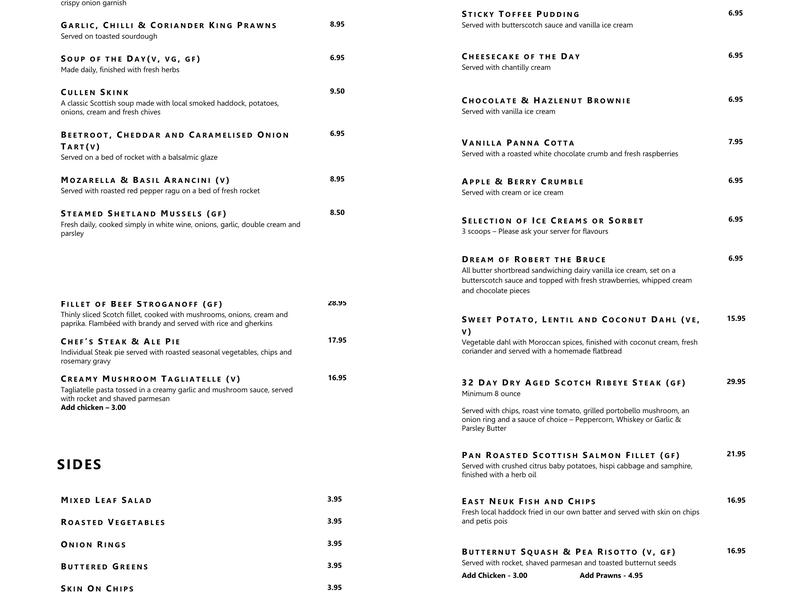White Cockade Bistro Menu