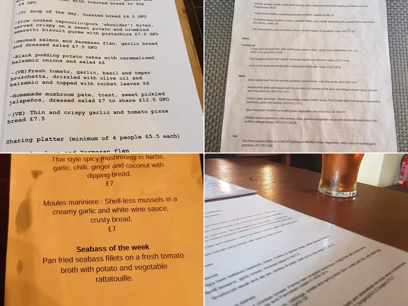 The Golden Fleece Menu