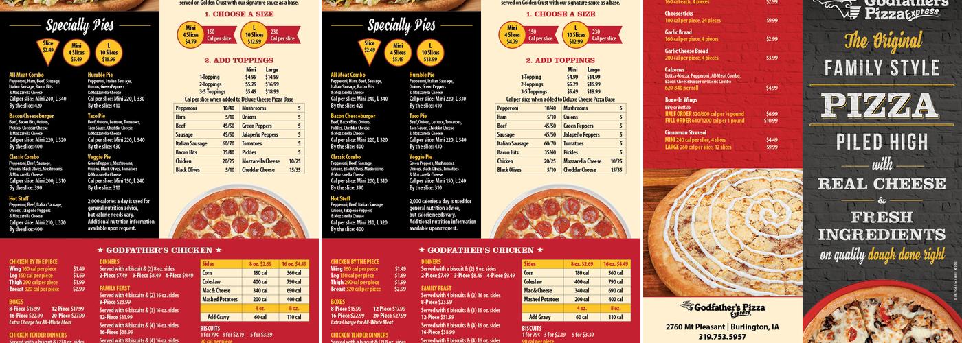 Godfather's Pizza Menu