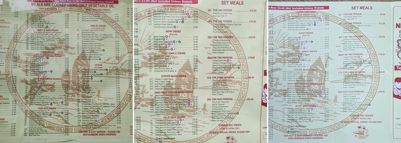 New Wan Loy Menu