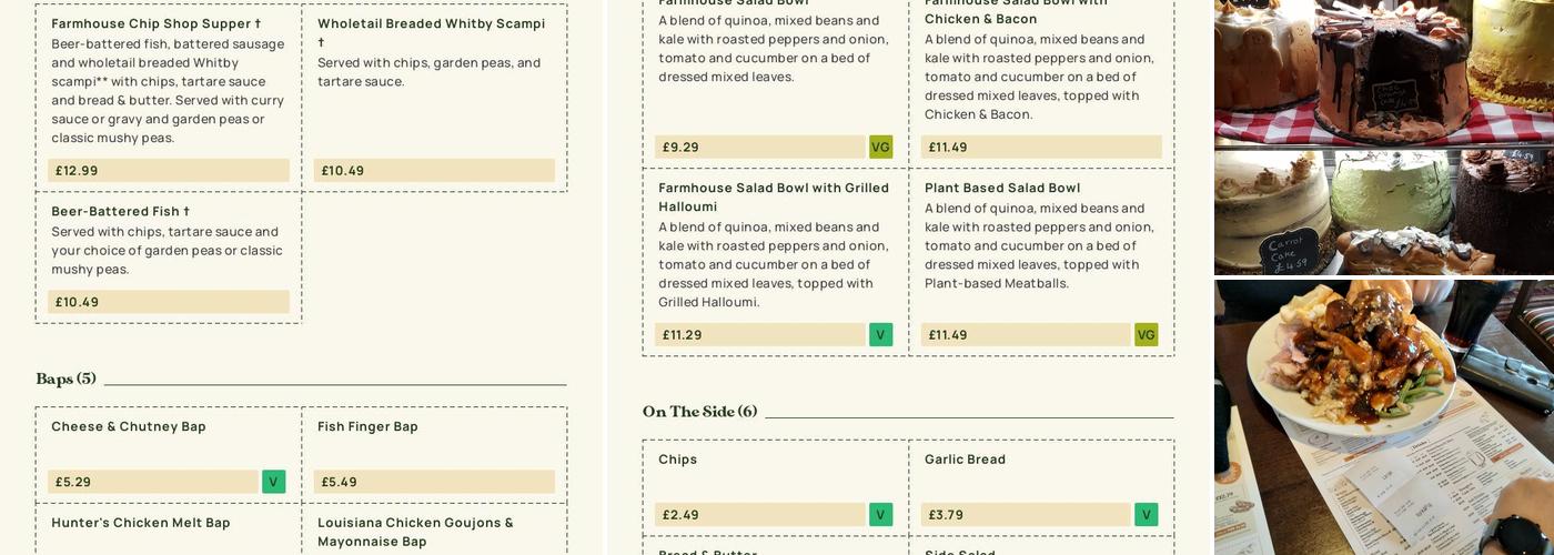 Green Oak Farm - Dining & Carvery Menu