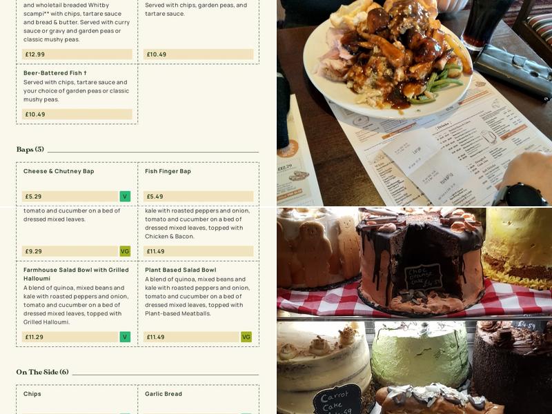 Green Oak Farm - Dining & Carvery Menu