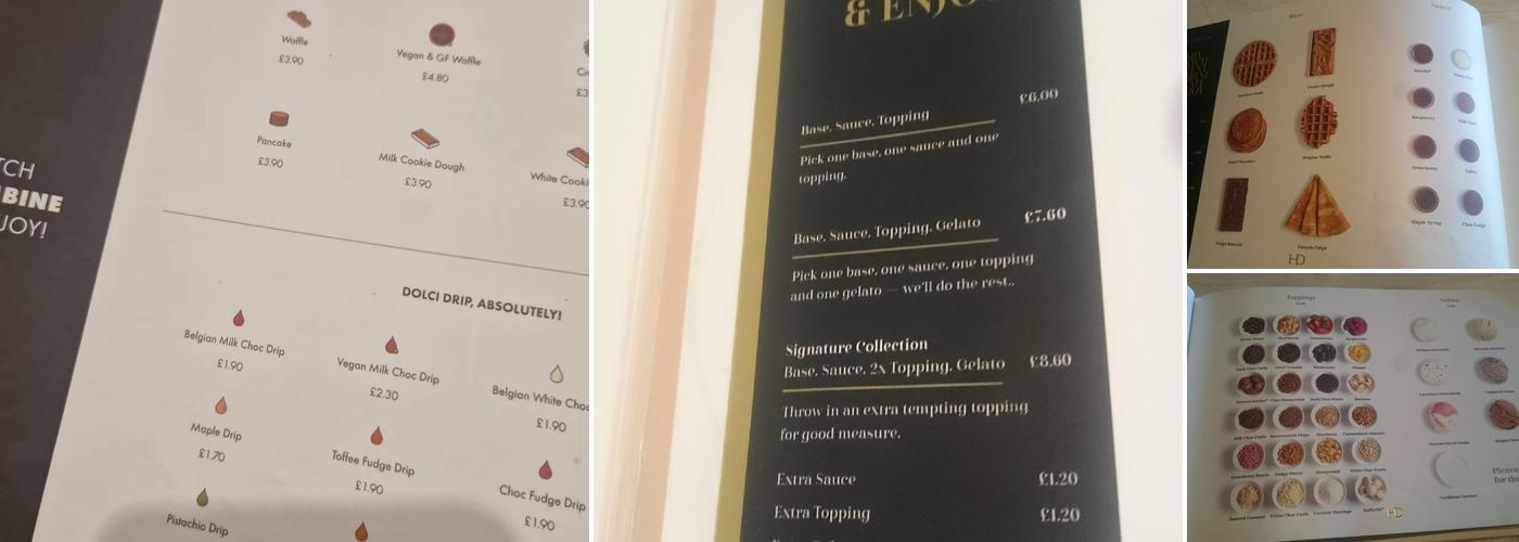 Haute Dolci Cheshire Oaks Menu