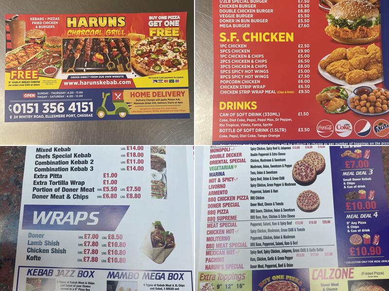 Haruns Kebab House Menu