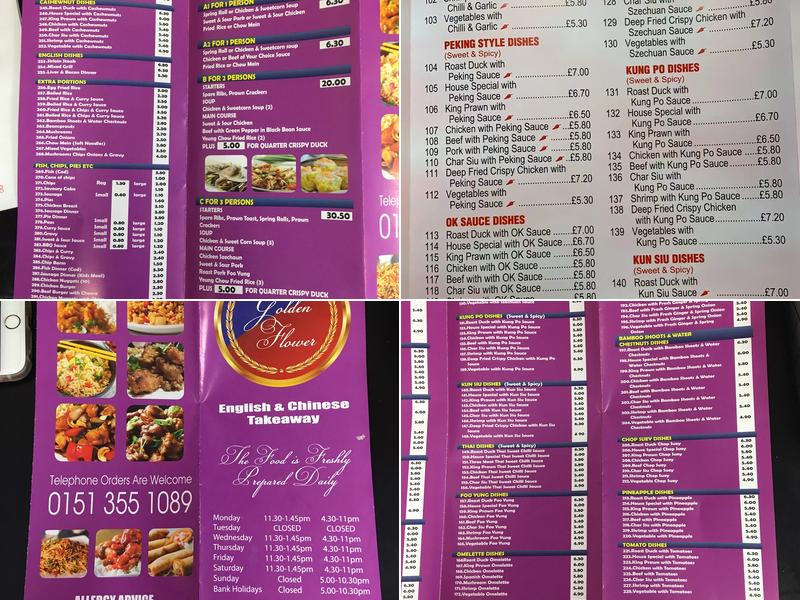 Golden Flower Menu