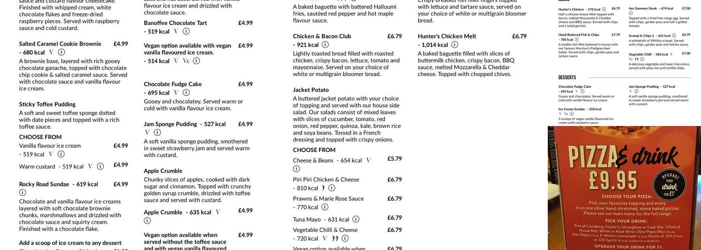 Old Wirral Hundred Menu