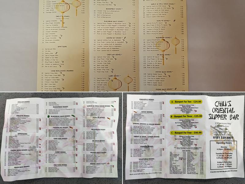 Chiu's Oriental Supper Bar Menu