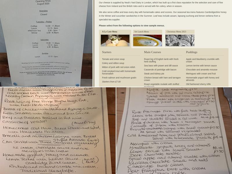 The Old Fire Engine House Menu