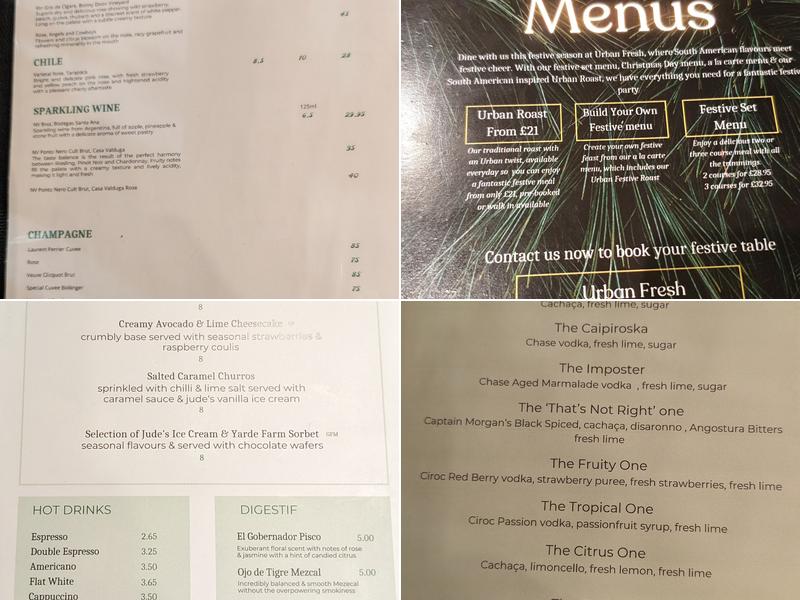 Urban Fresh Ely Menu