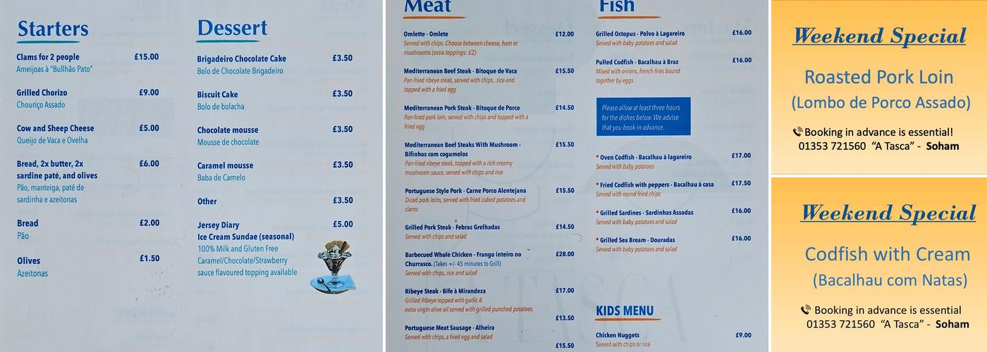 A Tasca - Soham Menu