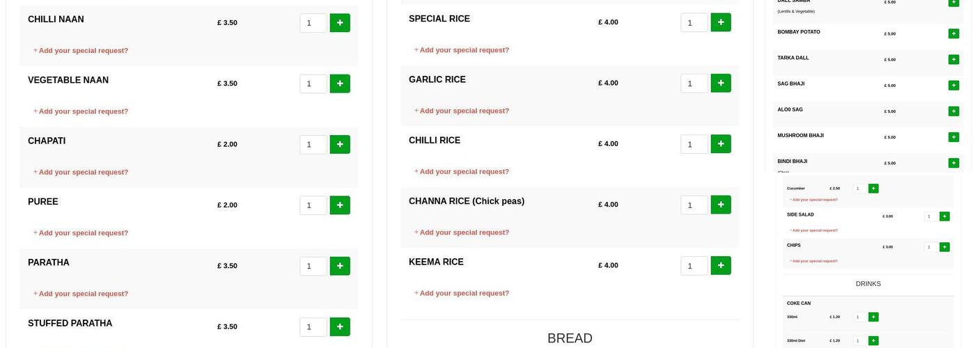 Sylhet Restaurant and Takeaway Menu